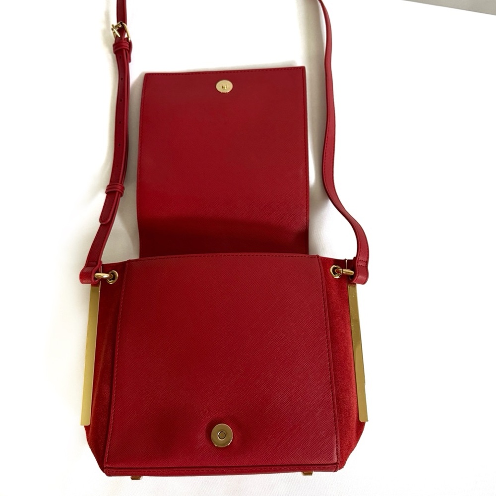 White House Black Market Leather Suede Crossbody Purse - Picture 4 of 14